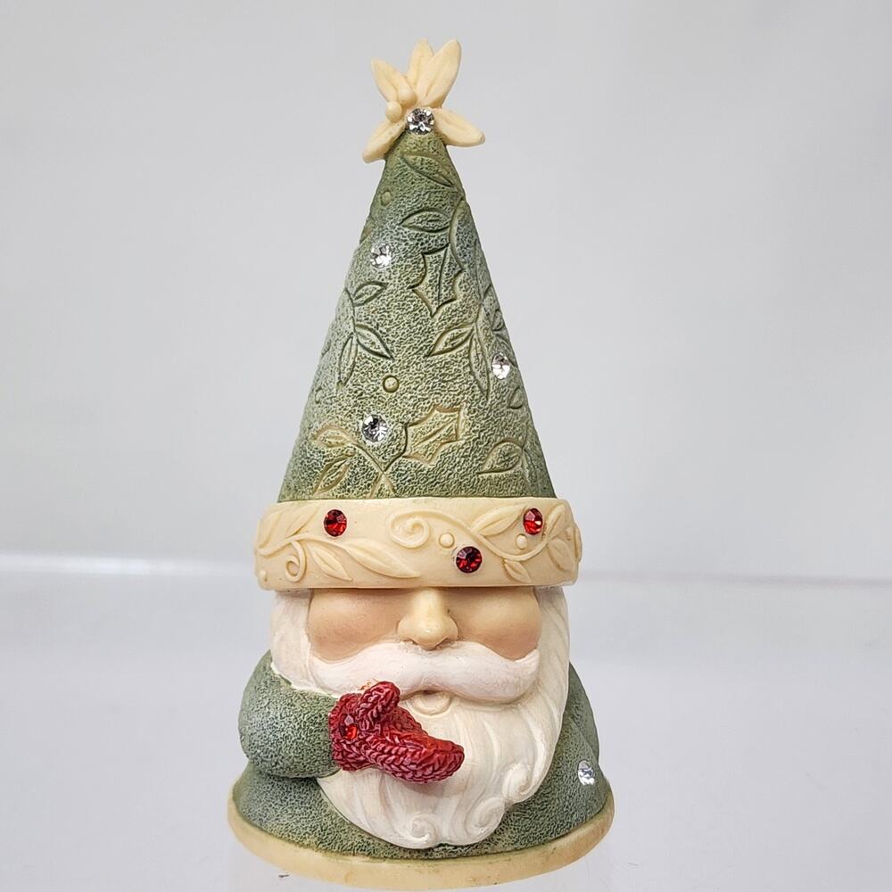 Heart Of Christmas Karen Hahn Enesco Santa Gnome #5 Mistle Gnome Green 2.5"